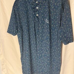 Rhoback Men's Blue Jazz Band Patterned Shirt